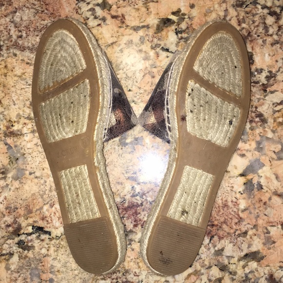 J Crew Camo Leather Banded Espadrille Slide Sandal - Picture 6 of 7